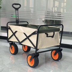 Outdoor camper van multi-functional foldable portable picnic camp trailer folding push cart four-wheeled small push cart wholesale