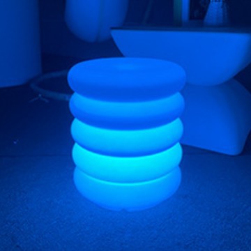 Hot sale LED luminoso taburete roscado donut atmósfera impermeable colorido taburete multifuncional taburete redondo club image 4