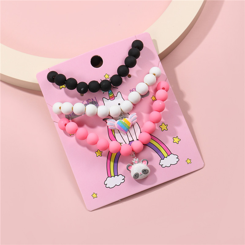 Cartoon Style Star Plastic Resin Beaded Girl's Bracelets 3 Pieces display picture 5