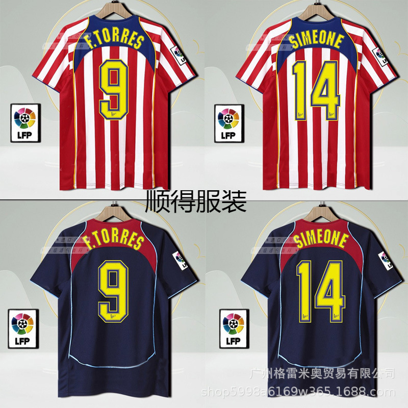 2004/05 Season Atletico Madrid Retro Jersey Spider-Man Short-Sleeved Classic Football Jersey No. 9 Torres Lfc Jersey