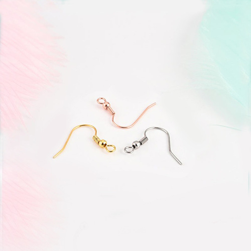 Factory direct sales of stainless steel electroplated DIY earring accessories, multi-color beads, curved wire, earrings, ear hooks and earring accessories