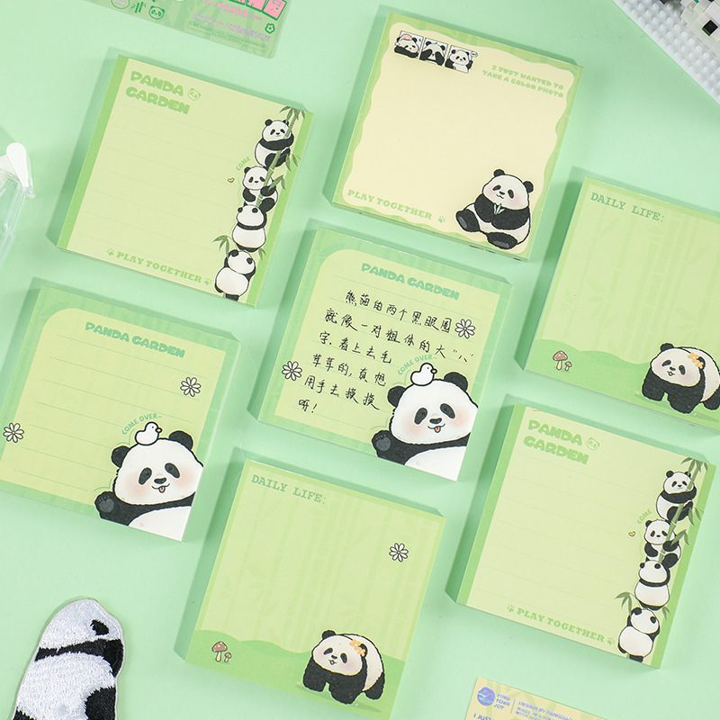 ins便利貼本簡約口袋便簽本花花熊貓提醒標註便條標籤貼可撕n次貼