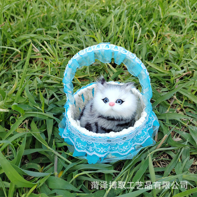 猫のレースを模倣したバスケットと呼ばれます。猫の誕生日プレゼント工芸品の置物は動物の模型レースを模倣します。|undefined