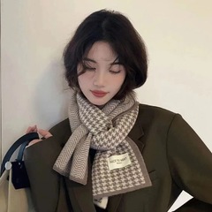 Ins成人マフラー秋冬ファッション百合女性花格マフラー日韓系ファッション女子学生保温マフラー