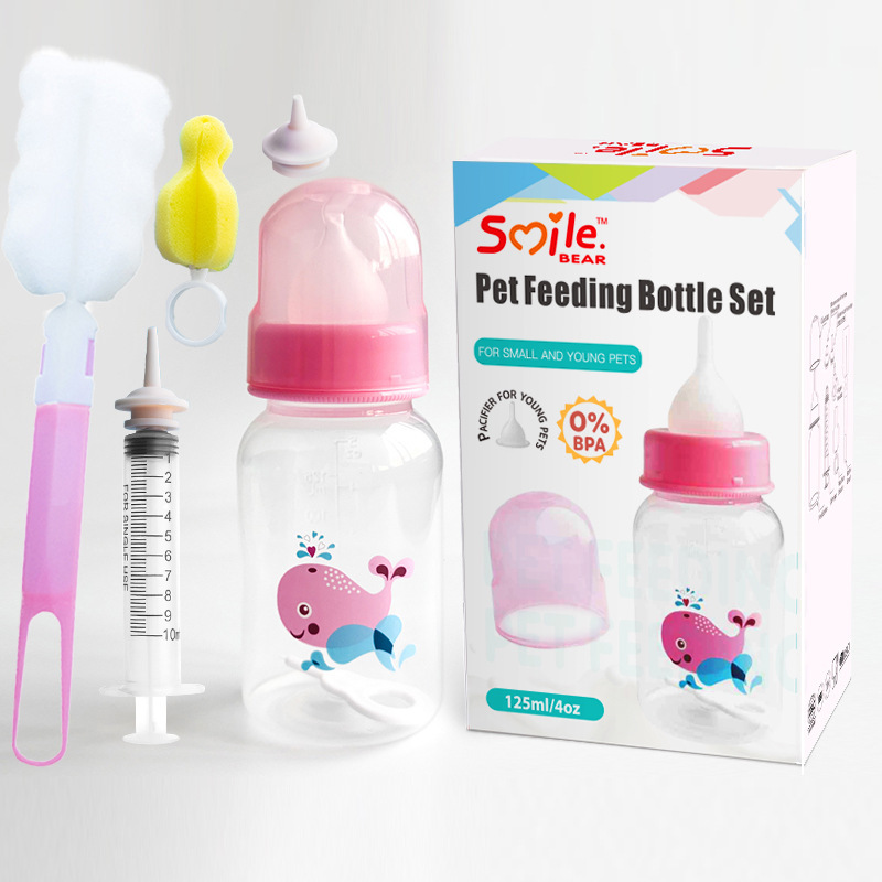越境ペット哺乳瓶60ml猫哺乳瓶針筒針管ペット給餌器7点セット英語カラーボックスセット|undefined
