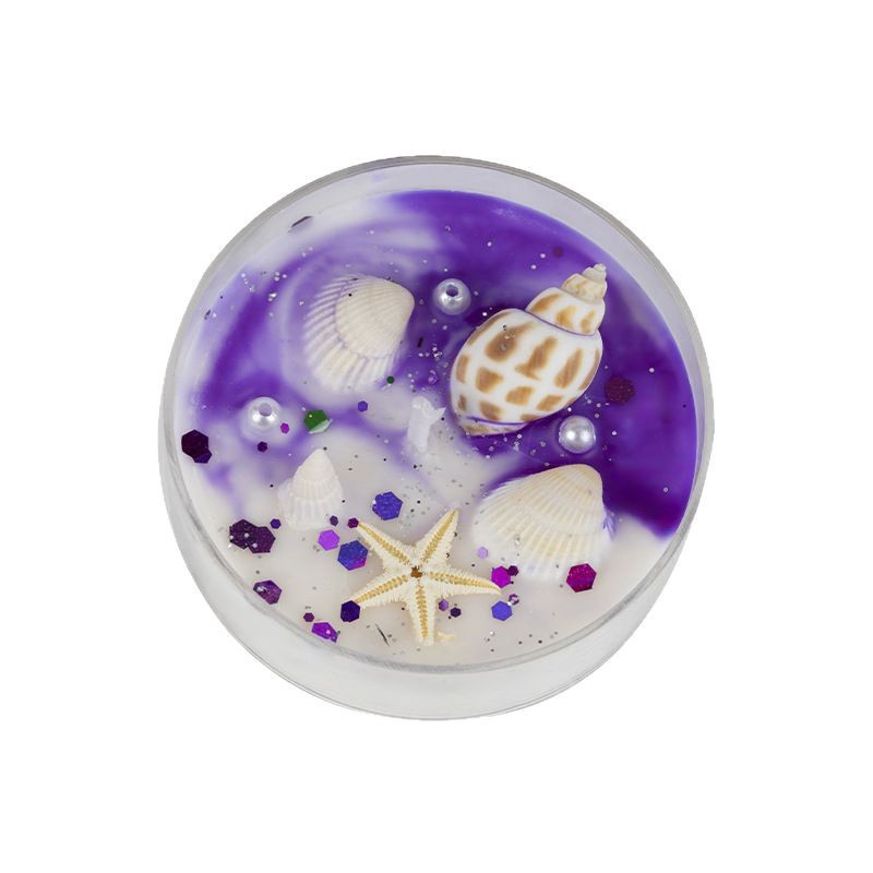 Conchas de cera de banana concha de color cera de soja cera de flores secas 6 tazas de vela caja de regalo