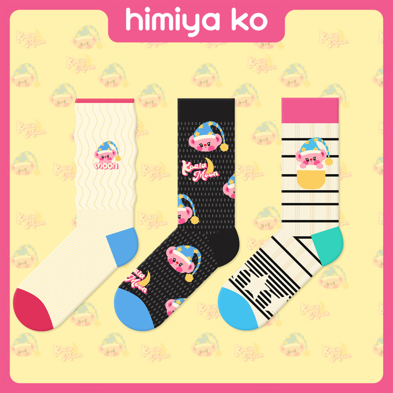 2026 New Spring and Summer Crystal Socks for Women, Sweet Ballet Style, Cute Koala Stockings, Cotton Color-Blocking, Fresh and Versatile