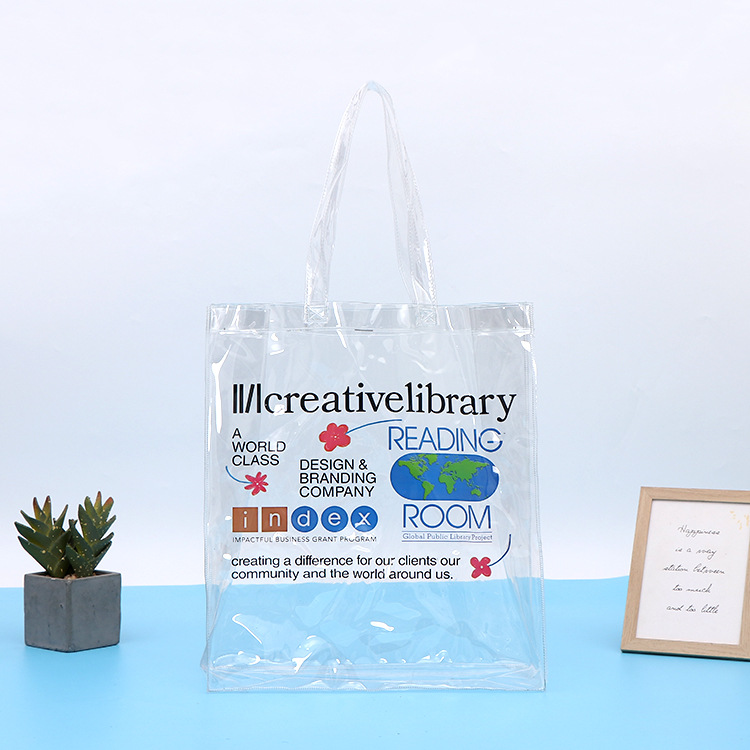 加厚PVC软膜袋 创意印刷塑料礼品袋 商场购物透明手提袋可印logo