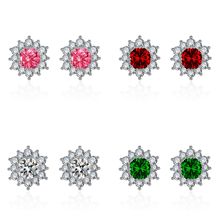 跨境抖音直播热卖锆石太阳花朵耳钉女士日韩高级感满钻雪花耳饰女