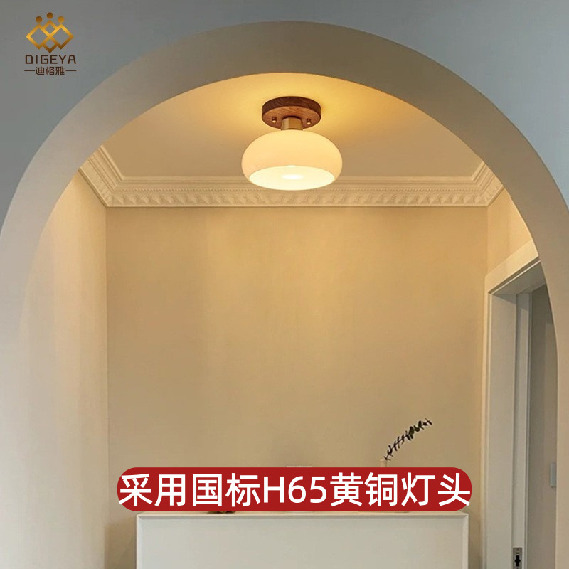 Corridor Light, Aisle Light, Light Luxury Walnut Brass Chinese Ceiling Light, Retro Wabi-Sabi Style Entrance Balcony Light Corridor Light, Aisle Light, Light Luxury Walnut Brass Chinese Ceiling Light, Retro Wabi-Sabi Style Entrance Balcony Light