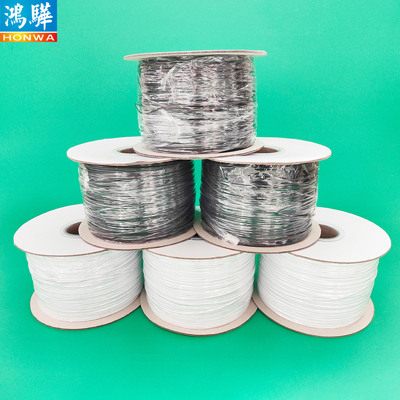 包塑后0.9mm厚黑色pe椭圆扎带 黑色pe外被塑包铁丝 1000米一盘