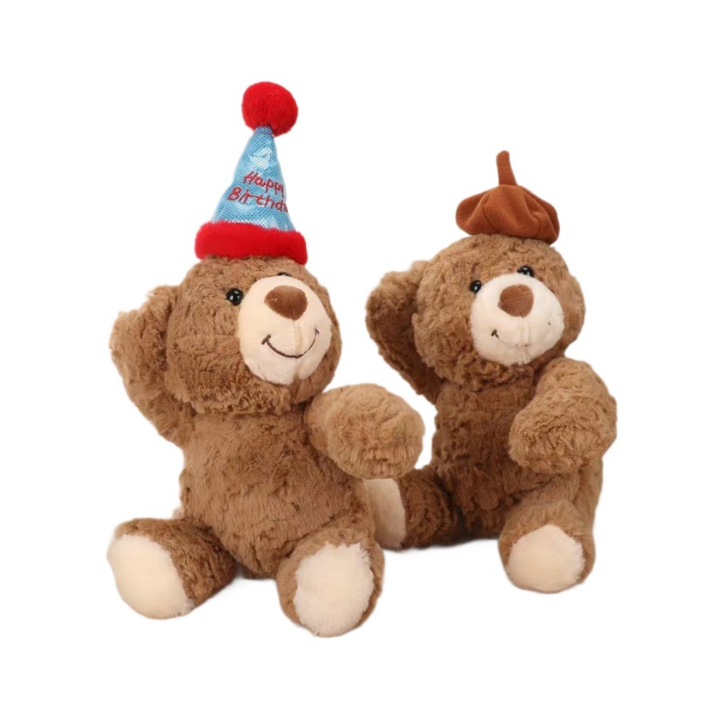 Sombreros de cumpleaños Teddy Bear juguetes de peluche flores tiendas muñecas creativas Teddy Bear regalo de cumpleaños lotes