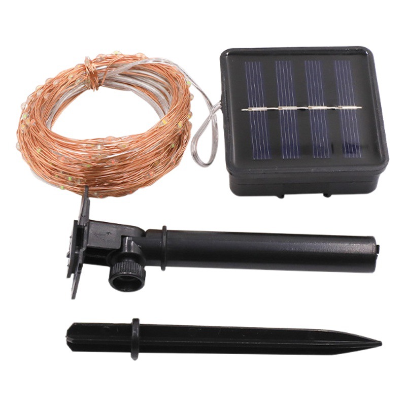 Luces LED luces de colores luces de alambre de cobre cadena de luz solar al aire libre luces decorativas navideñas estrelladas impermeables luces de cadena de luz de ambiente