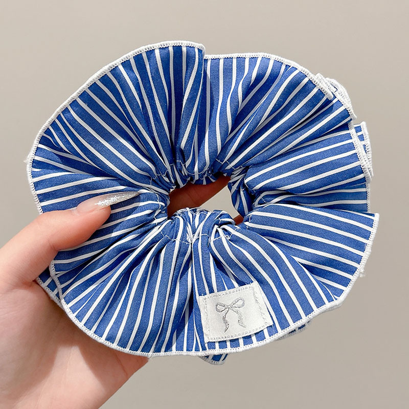 Pastoral viento intestino anillo de cabello mujer 2025 nuevo estilo de alta sensación bola de cabello cuerda de cabeza flor dulce princesa adornos de cabello cuerda