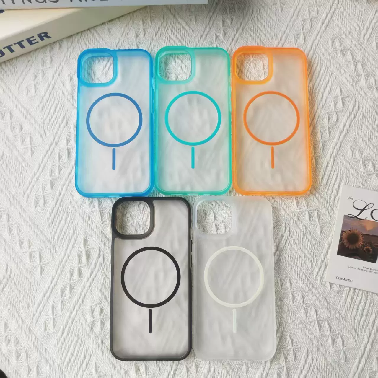 磨砂感细磁吸条手机壳适用苹果16promax保护套iPhone13/14/15防摔