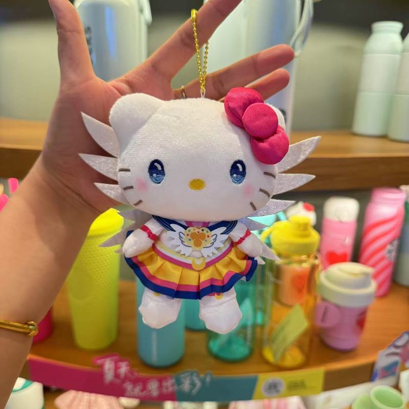 漫画アニメサンリオコーデュロイカーリーフリース KT 猫キーホルダーペンダント人形女の子バックパックペンダント|undefined