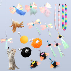 Cat toy plush feather wand replacement set DIY cat self-entertaining toy pet supplies factory