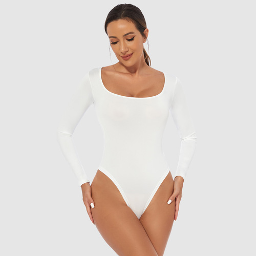 US size plus-size women's renovation base layer t-shirt long-sleeved women's one-piece pants one-piece top for women