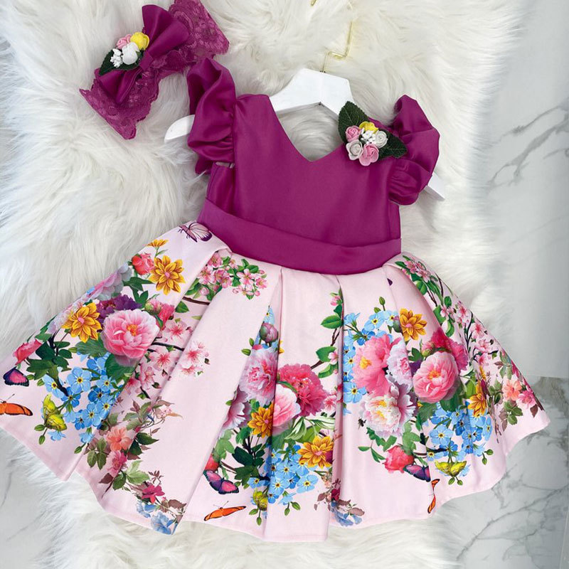 (Cross-border trading), evening dress with bow, hair accessory girl's 2