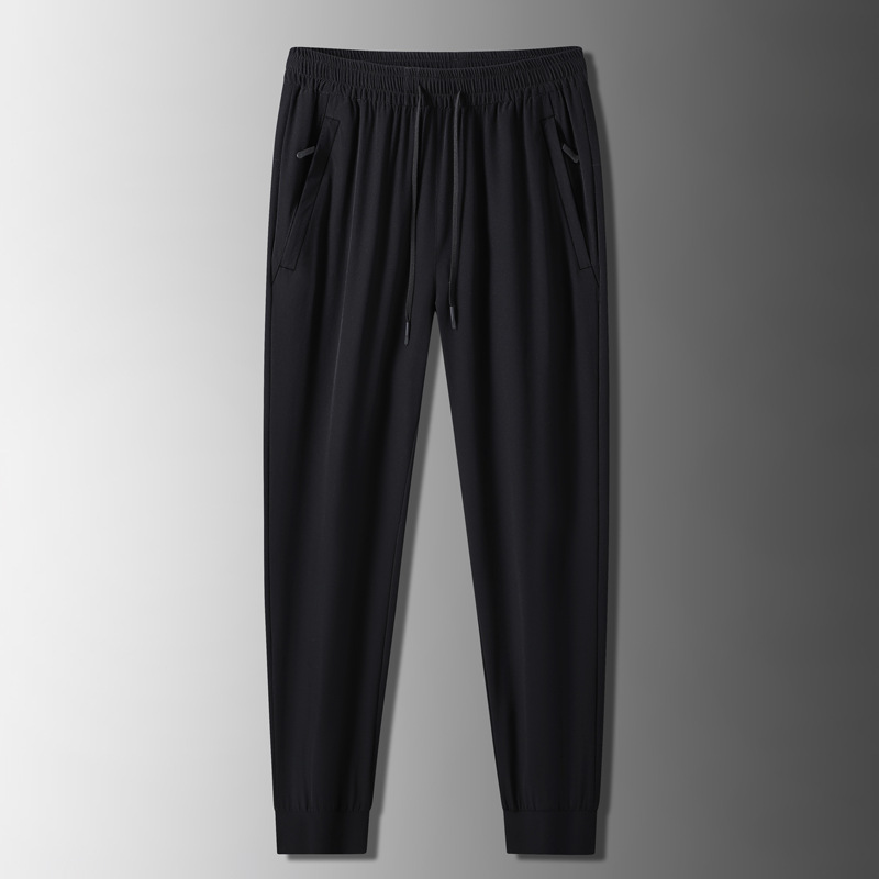 Pantalones de seda de hielo para hombres de verano delgados aumentando el tamaño suelto aire acondicionado pantalones de secado rápido pantalones deportivos casuales para hombres