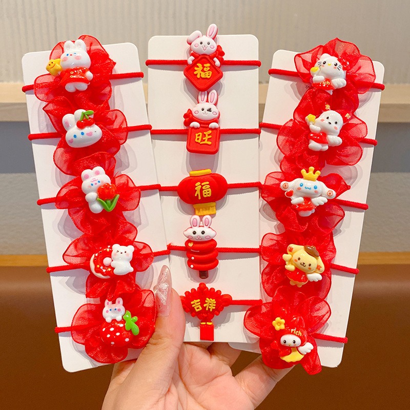 Cuerda de pelo de dibujos animados de alta elasticidad accesorios para el cabello de los niños cuerda de pelo Super lindo tocado de las niñas banda de goma corbata de bebé cabeza de bola