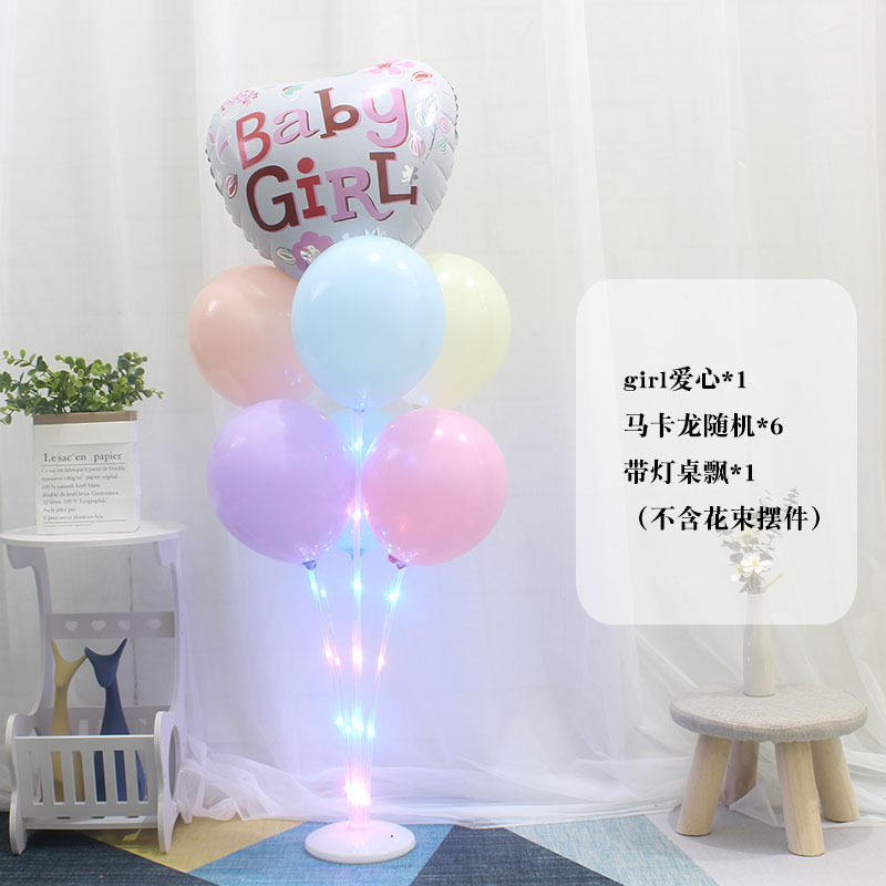 Mesa de piso luminoso con luz flotante Día del niño bebé cumpleaños traje globo decoración la boda partido soporte