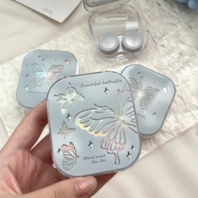 Ins High Cold Like Fish Simple Portable Contact Lens Box Companion Care Beauty Pupil Box Storage Box Laser as838