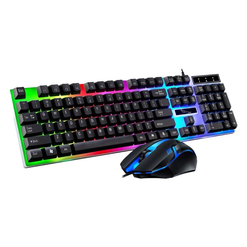 FUENTE fabricante persiguiendo leopardo G21B con cable teclado y ratón traje USB sentido mecánico luminoso teclado y ratón traje transfronterizo