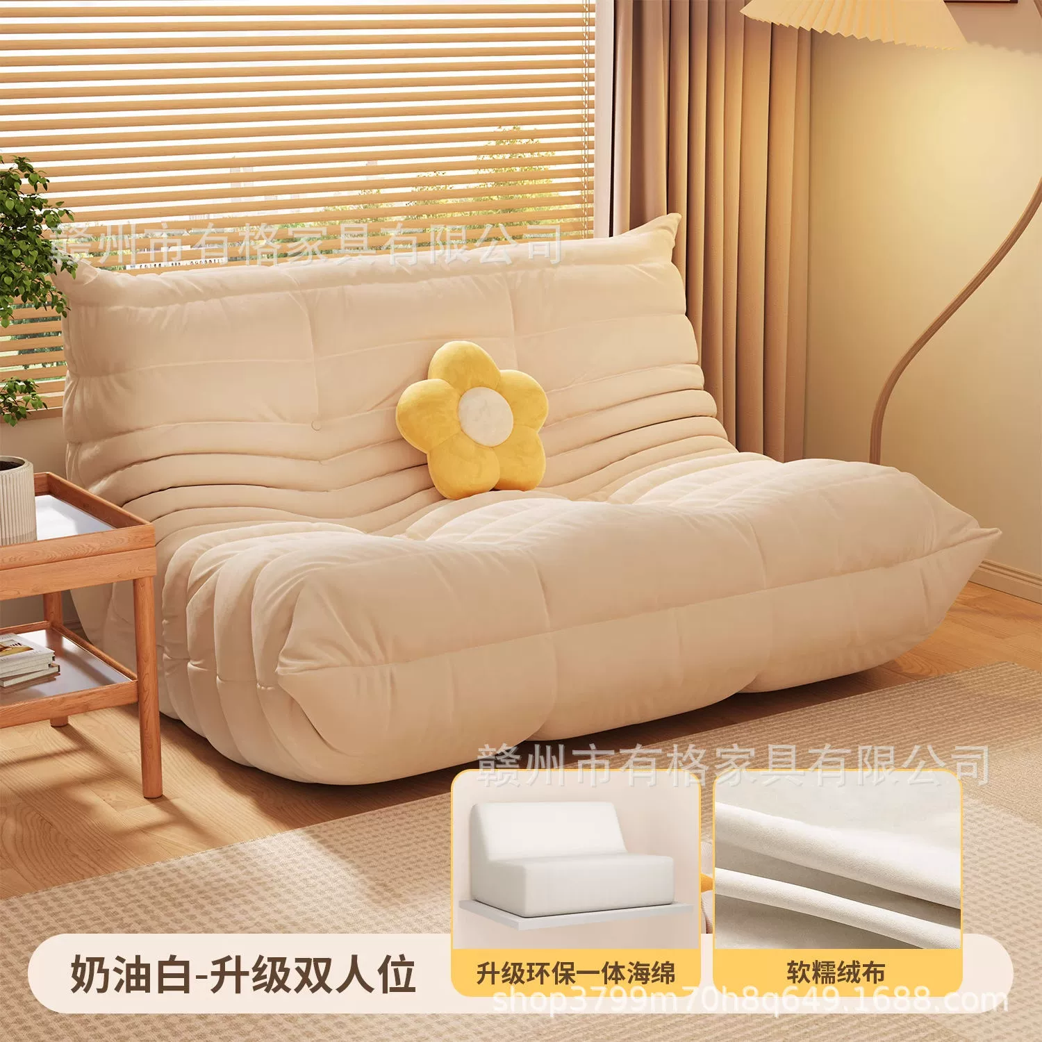 Sofa modern minimalist sponge sofa, cloth upholstery, storage system, multi-size (single–three-seater)