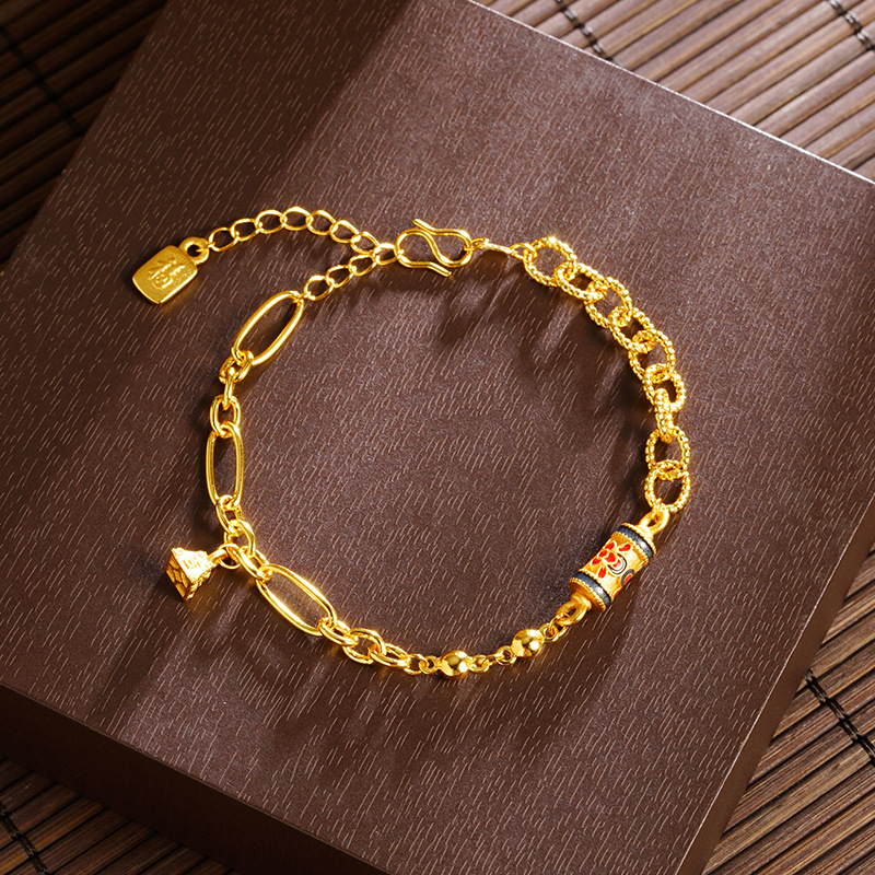 Nuevo estilo chino chino chino chino Fu-tipo campana retro pulsera caleidoscopio mujer no se desvanece la moda alta sensación joyería ligera de lujo