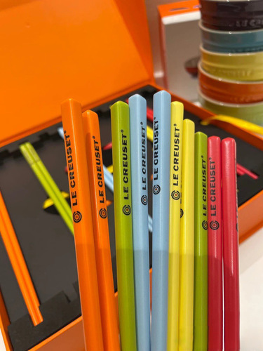 French LE CREUSET Cool Color Rainbow Chopsticks Household Dining Table Gift Box Ceramic Healthy Vibrant Tableware Set