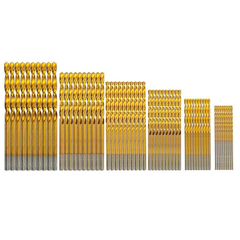60-pieza pequeña broca de titanio Chapado en combinación de taladro de torsión 1.0-3.5mm60PC combinación de broca
