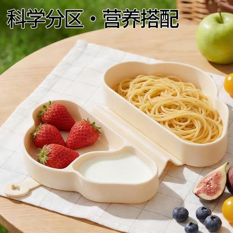Factory Direct Sales Divided Silicone Suction Cup Food Bowl, Integrated Children's Tableware, Anti-Spill Baby Silicone Bowl