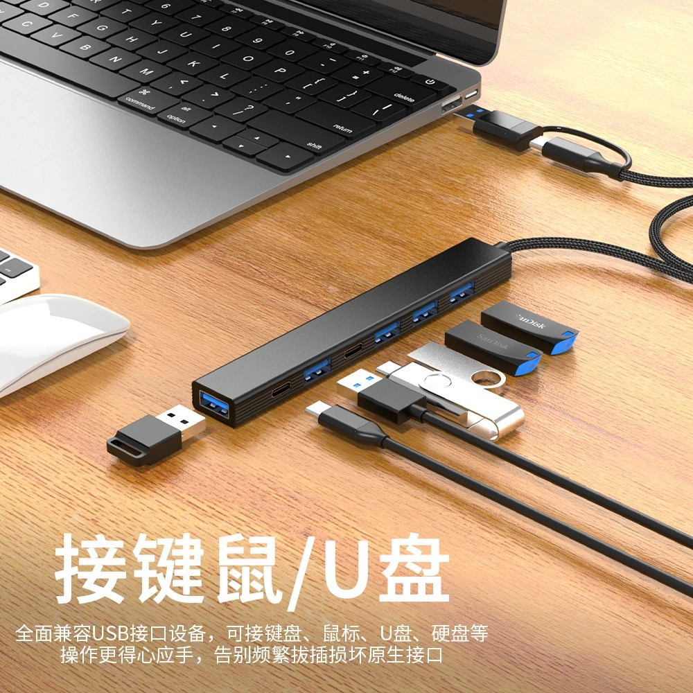 Док-станция для ноутбука с двумя портами, USB 3.0 хаб, USB-разветвитель, док-станция с кардридером USB 2.0