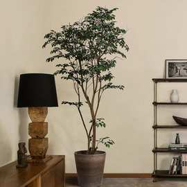 绿植轻奢榕树盆栽室内客厅假树落地摆件仿生植物
