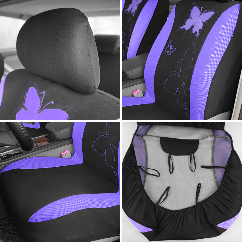 Foreign trade car seat covers with butterfly embroidery, suitable for all seasons, popular cross-border foreign trade product on AliExpress and Amazon