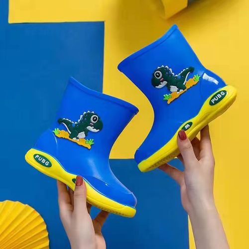 Children's rain boots for women plus velvet to keep warm and removable water shoes non-slip waterproof rain boots for toddlers and middle-aged children baby boy boots