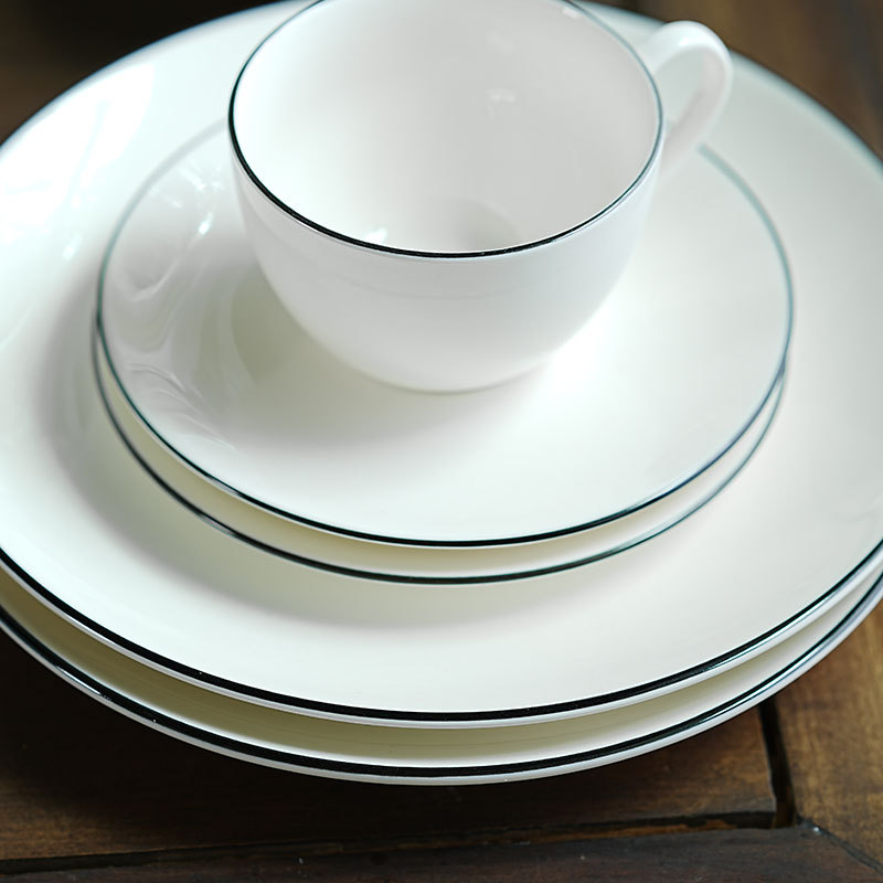 Lucang vajilla taza de café cerámica platillo plato té la tarde del hogar color sólido lujo europeo simple
