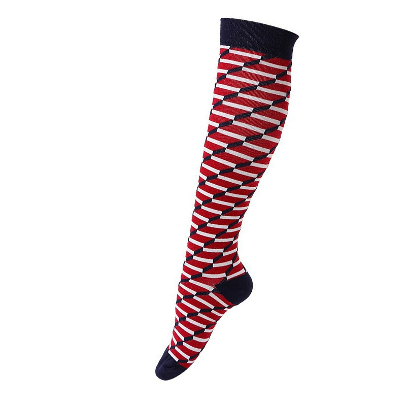 Compression Running Socks, Unisex Jacquard Knee-High Socks, Multiple Patterns, S/M & L/XL