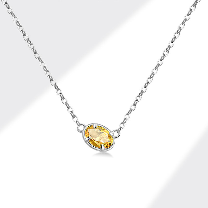 S925 Sterling Silver Simple Geometric Diamond Cube Sugar Necklace