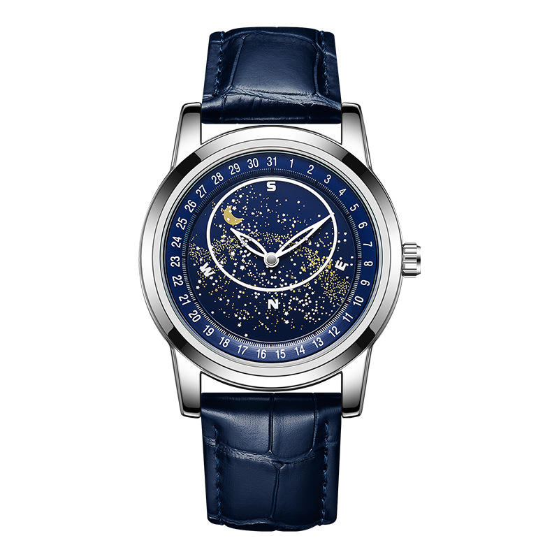 SANDA 7001 Correa estrellada reloj mecánico automático reloj de negocios reloj creativo para hombres