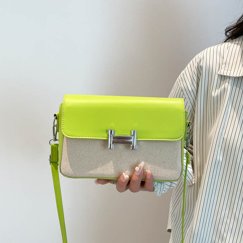 Bolsas transfronterizas lujosas para mujeres 2025 verano nuevo H-bloqueo bolso cuadrado de moda universal retro empalme mochila de hombro