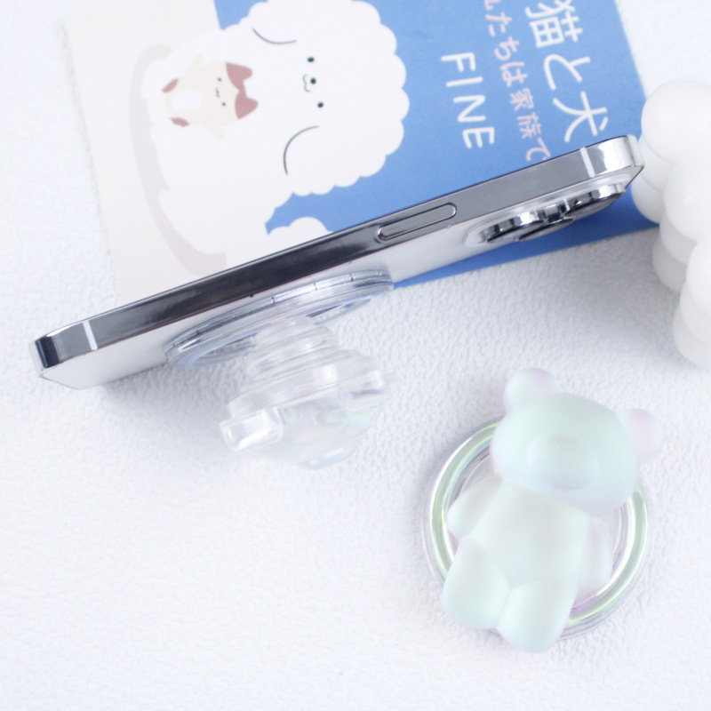 New high-value radiation glowing color bear magnetic airbag mobile phone bracket detachable mobile phone case accessories material New high-value radiation glowing color bear magnetic airbag mobile phone bracket detachable mobile phone case accessories material