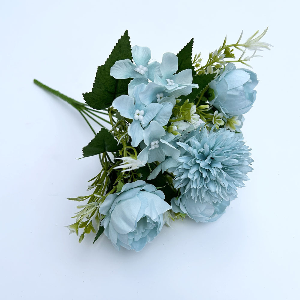 Simulation Rose Nordic Peony Combination Flower Hydrangea Small Handle Bouquet Wedding Road Flower Decoration_voghion.com