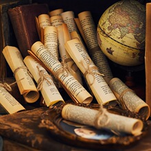 新款老旧泛黄书卷文艺做旧书卷摆件样板间陈列复古摄影道外贸代发