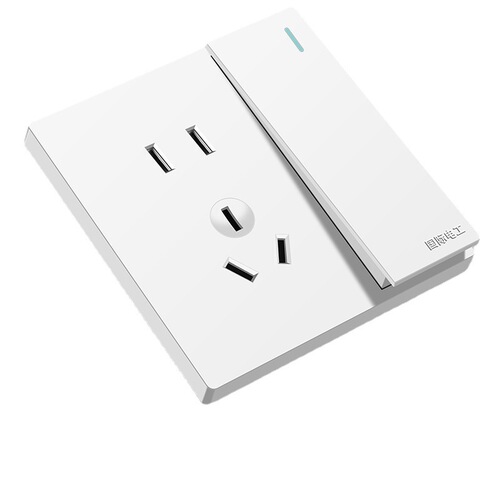 International Electrical Switch and Socket White 86 Type Single Pole Five Hole Panel Home Air Conditioning 16A Socket Wholesale