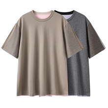 现货2025秋新款宽松撞色拼接短袖T恤小上衣5P7113330