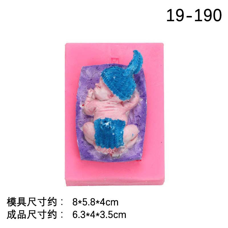En stock al por mayor tridimensional acostado dormir Bebé forma fondant molde de silicona DIY decoración del coche aromaterapia yeso