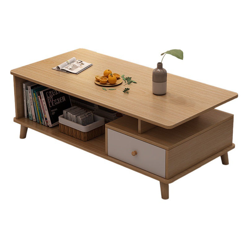 Mesa de café sala de estar hogar Moderno simple mesa de café pequeño apartamento pierna de madera maciza mesa de té mesa de café cuadrada mesa de sala de estar