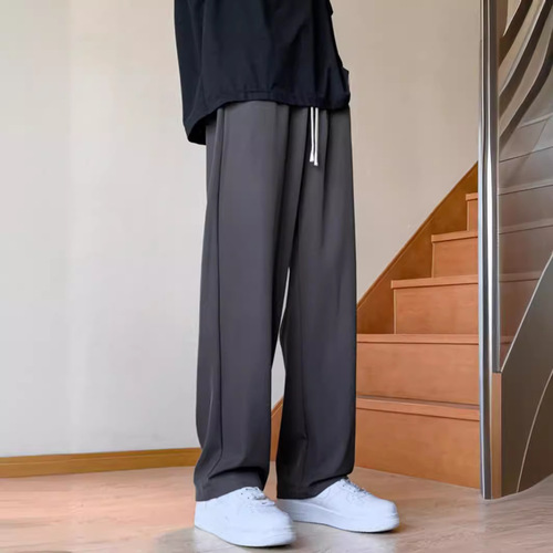 Men's Summer New Ice Silk Straight Leg Pants Men's Straight Leg Pants Men's Pants American Western Pants Sport Pants Long Pants